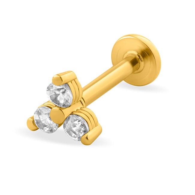 Troli Labret scintillante placcato oro con cristalli donna