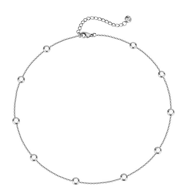 Troli Collana in acciaio con zirconi scintillanti donna
