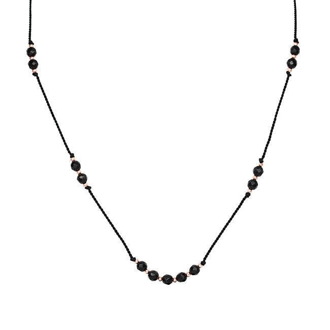 Agato Collana con cordino e perline di onice HE32K3RG-BK donna