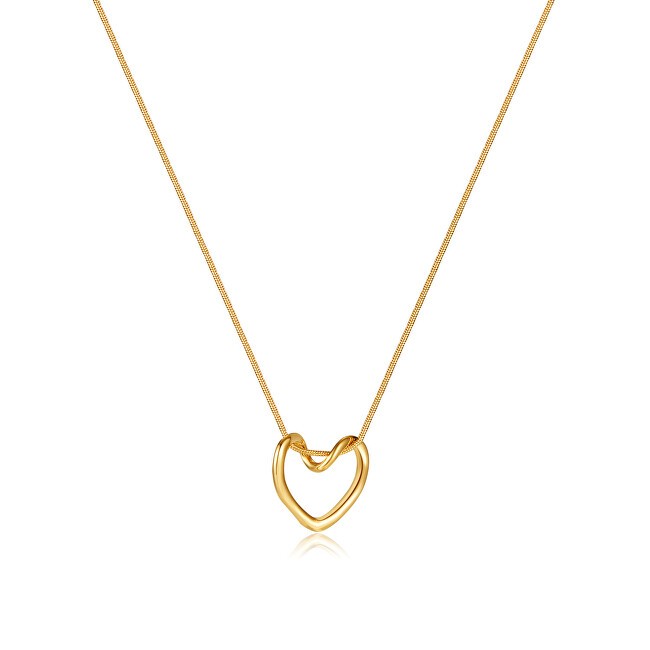 Troli Collana romantica a forma di cuore placcata in oro donna