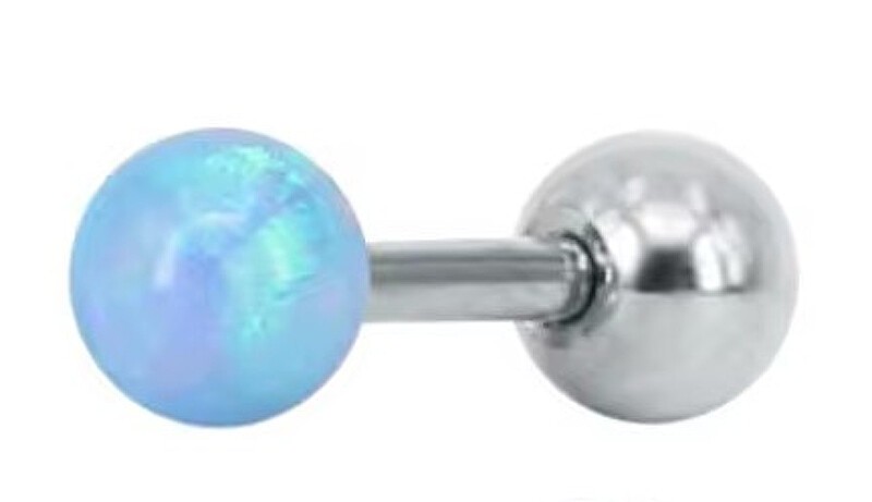 Troli Orecchino da piercing con opale sintetico azzurro chiaro donna