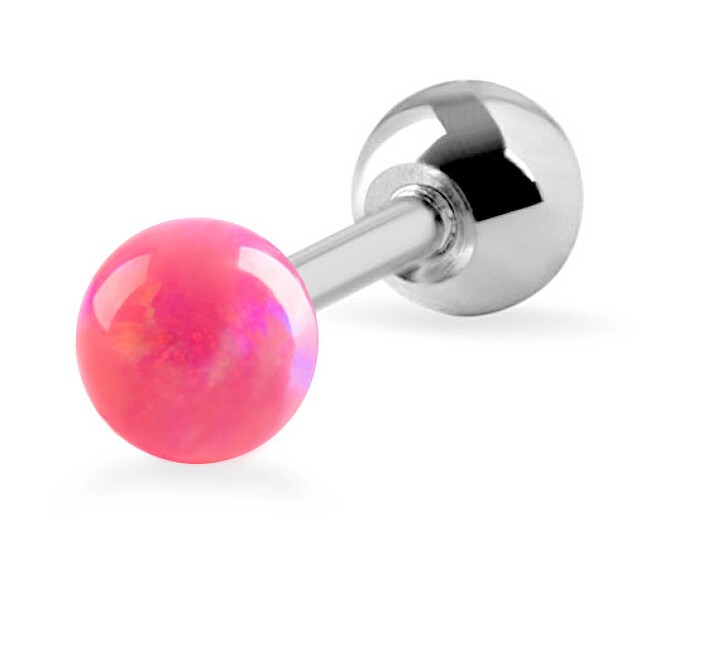 Troli Orecchini a lobo con opale sintetico rosa donna