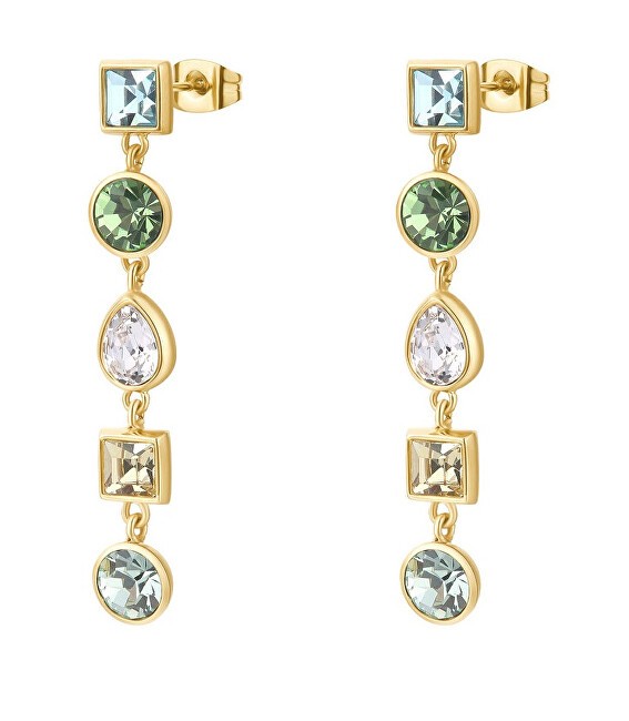 Brosway Orecchini lunghi placcati in oro con cristalli colorati Symphonia BYM182 donna