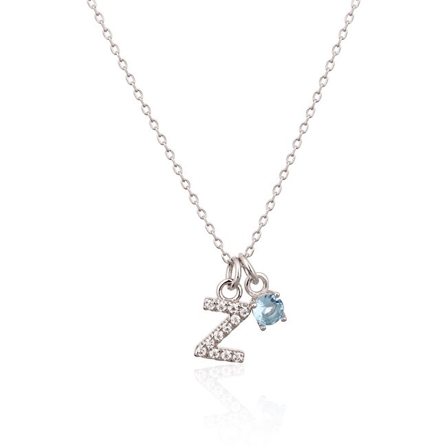 JVD Elegante collana a "Z" in argento con zircone blu SVLN0324XH2BI0Z donna