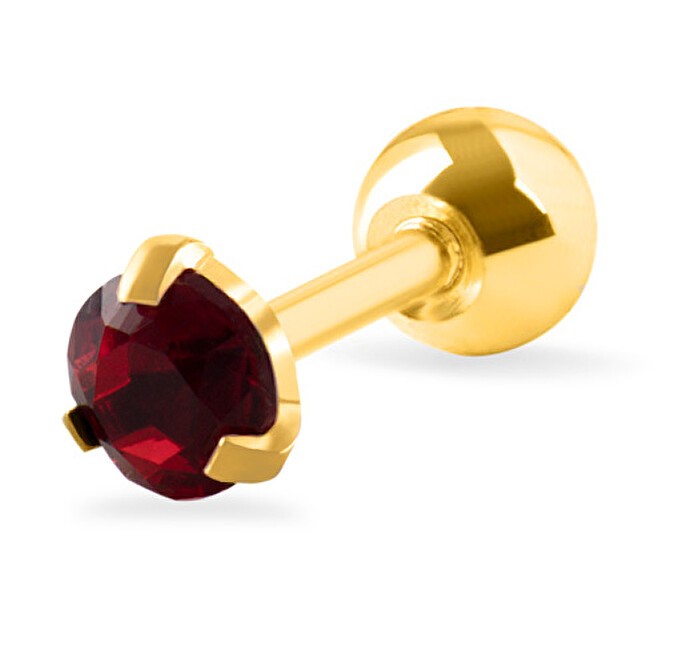 Troli Orecchino da piercing con cristallo rosso donna