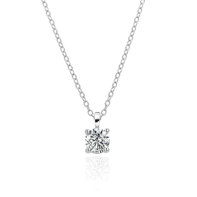 Agato Collana in argento con zircone trasparente AGT-N023W catena, pendente donna