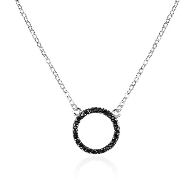Agato Collana in argento con zirconi neri Anello AGT-N004BK donna