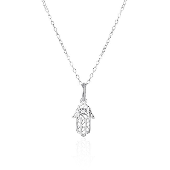 Agato Collana Hamsa in argento - Mano di Fatima AGT-N012W catena, ciondolo donna