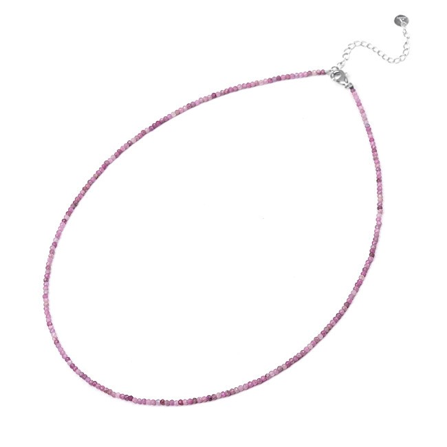 Agato Collana di perline minerali con rubino POL-N12/47L donna