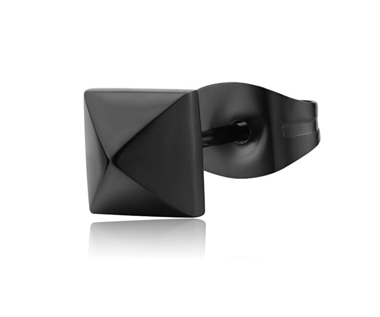 S'Agapõ Orecchino singolo a scatto in acciaio nero SNP26 unisex