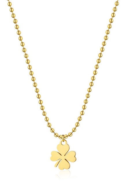 S'Agapõ Collana popolare placcata in oro con quadrifoglio Smile SSM006 donna