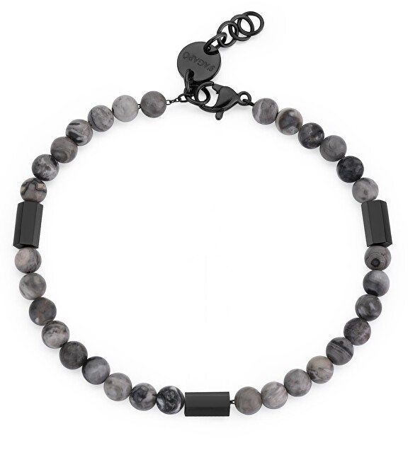 S'Agapõ Bracciale Riot SRT15 con perline di diaspro uomo