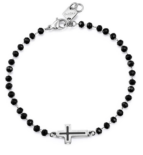 S'Agapõ Bracciale da uomo con perline e croce Charisma SHS12 uomo