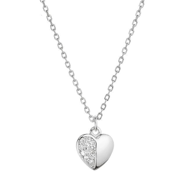 Evolution Group Collana a cuore in argento con zirconi 12072.1 argento donna