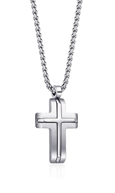 Diverse Collana da uomo in acciaio con croce N1000508 uomo