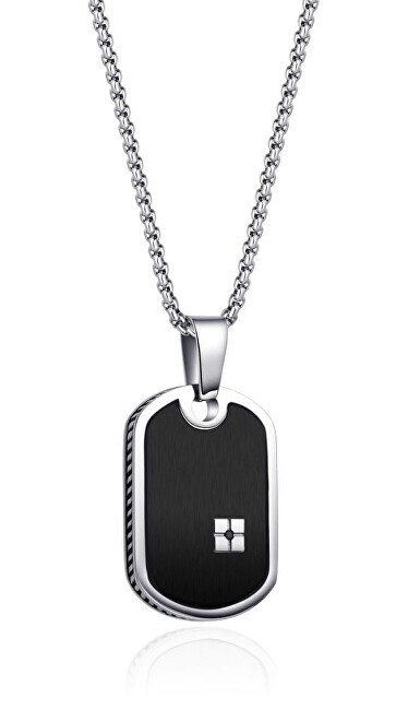 Diverse Collana da uomo in acciaio con distintivo militare N1000517 uomo