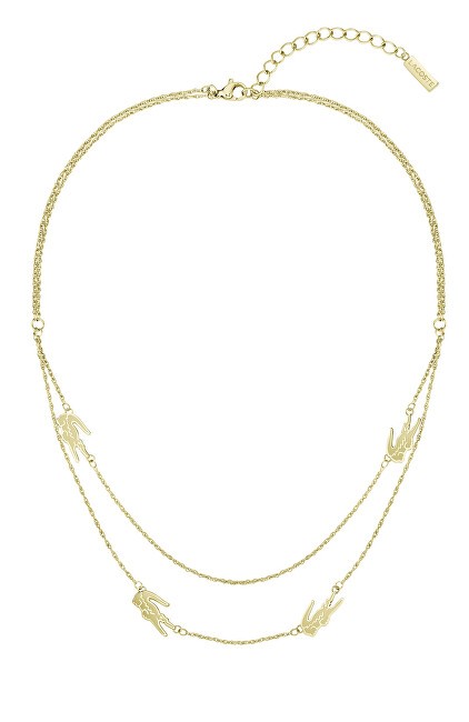 Lacoste Collana doppia placcata oro da donna con motivo coccodrillo 2040468 donna