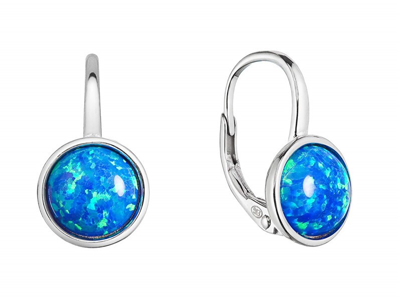 Evolution Group Orecchini pendenti in argento con opale sintetico blu 11466.3 blu donna