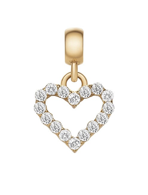 Daniel Wellington Ciondolo a forma di cuore placcato oro con cristalli trasparenti Charms DW00400432 donna
