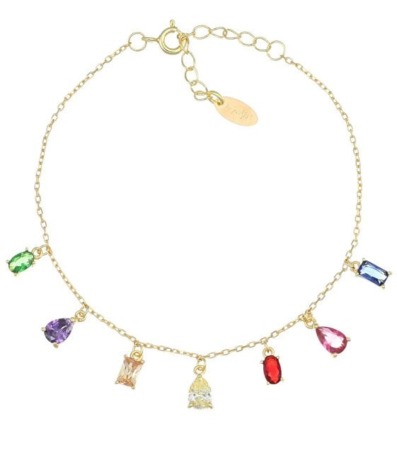 Amen Bracciale placcato oro con zirconi colorati Elegance BRRAGMZ1 donna