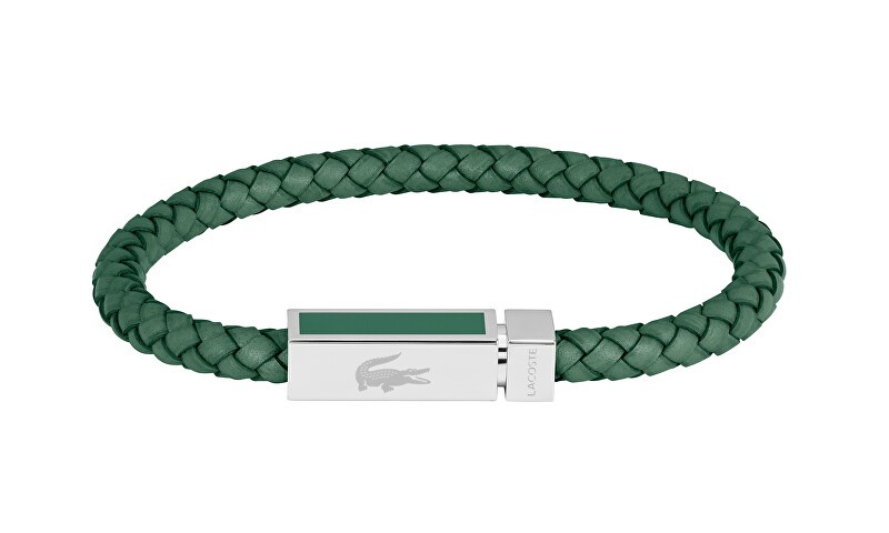 Lacoste Bracciale da uomo in pelle verde Rockel 2040449 uomo