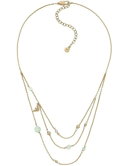 Emporio Armani Delicata collana placcata in oro con avventurina EGS3225710 donna
