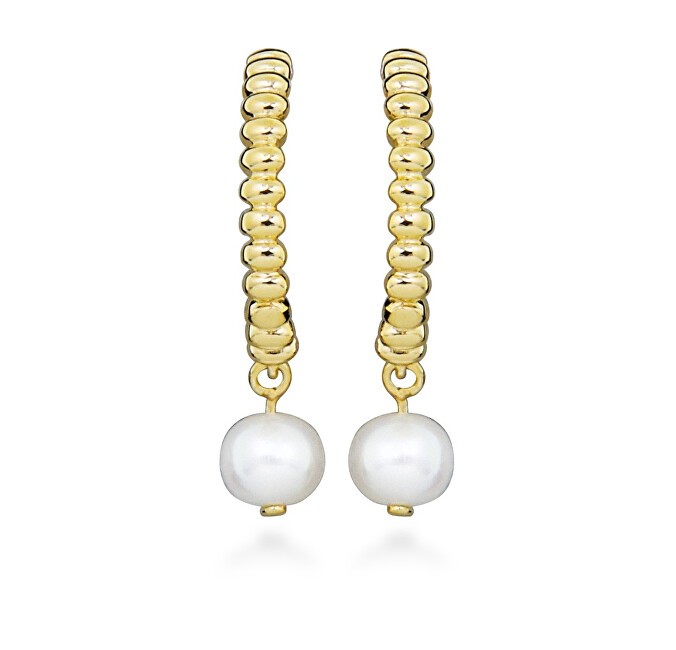 Silver Cat Splendidi orecchini di perle placcati in oro SC580 donna