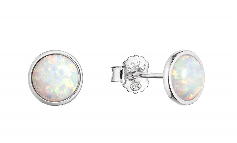 Evolution Group Affascinanti orecchini in argento con opale bianco sintetico 11464.1 bianco donna