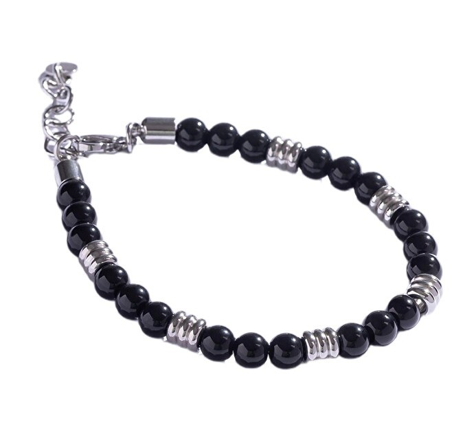 Marc Malone Bracciale da uomo con perline nere MCGB5027 uomo
