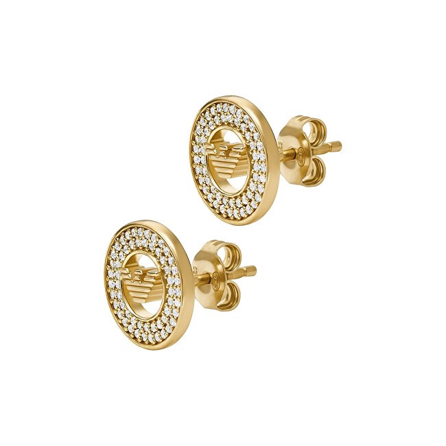 Emporio Armani Eleganti orecchini placcati in oro con zirconi cubici EG3629710 donna