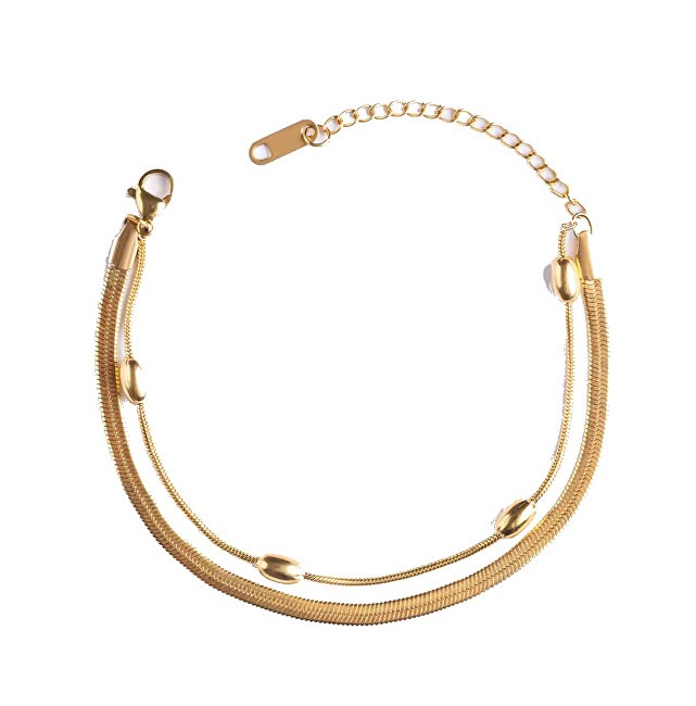 Emily Westwood Bracciale doppio in acciaio placcato oro Elysian EWB250173G donna