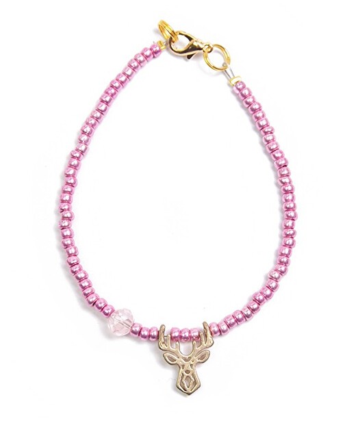 Deers Mini braccialetto rosa con perline e corno di cervo donna