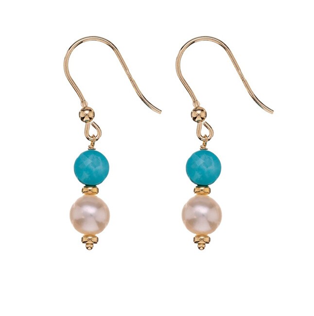 Alisia Orecchini pendenti placcati in oro con madreperla e turchese AL5081.01.000 donna