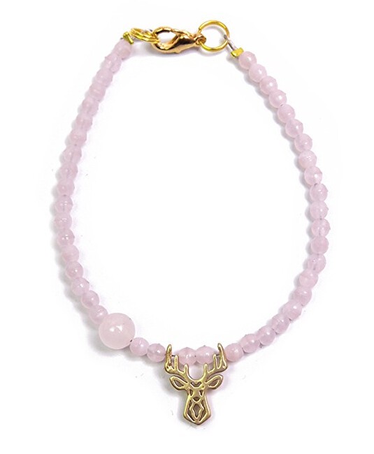 Deers Mini bracciale rosa chiaro con perline e quarzo rosa donna