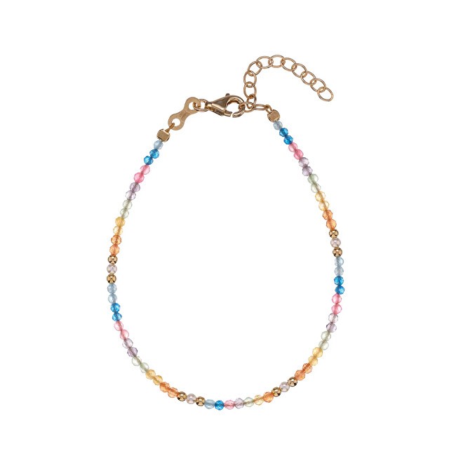 Alisia Bracciale placcato oro con perline di giada colorate AL4934-Oro donna