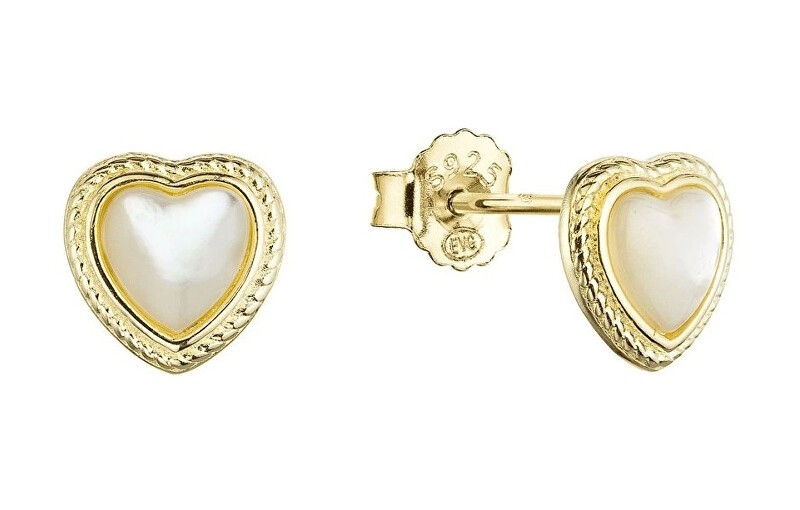 Evolution Group Orecchini a cuore placcati in oro con madreperla 11433.1 donna