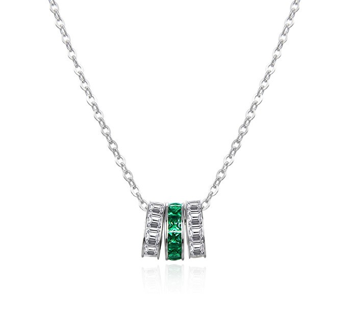 Agato Elegante collana in argento con zirconi AGT-N039WGR donna