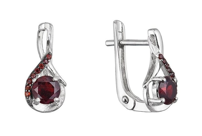 Evolution Group Orecchini pendenti in argento con granati autentici 11495.3 donna