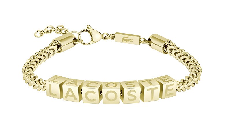Lacoste Bracciale originale placcato oro da uomo con scritta 2040522 uomo