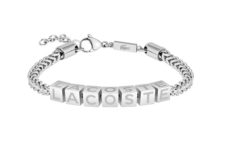 Lacoste Bracciale originale in acciaio da uomo con scritta 2040521 uomo