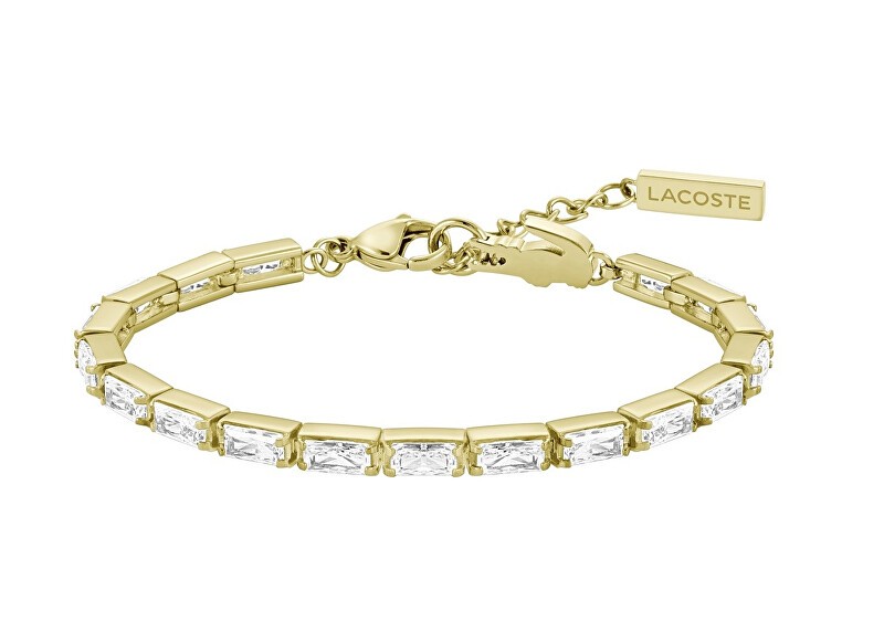 Lacoste Bracciale tennis Duchess placcato oro con cristalli trasparenti 2040499 donna