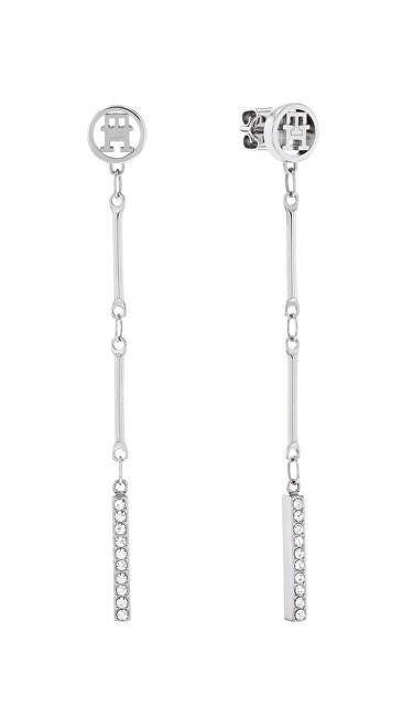 Tommy Hilfiger Orecchini pendenti alla moda con zirconi, catena a barretta, codice articolo 2781001. donna