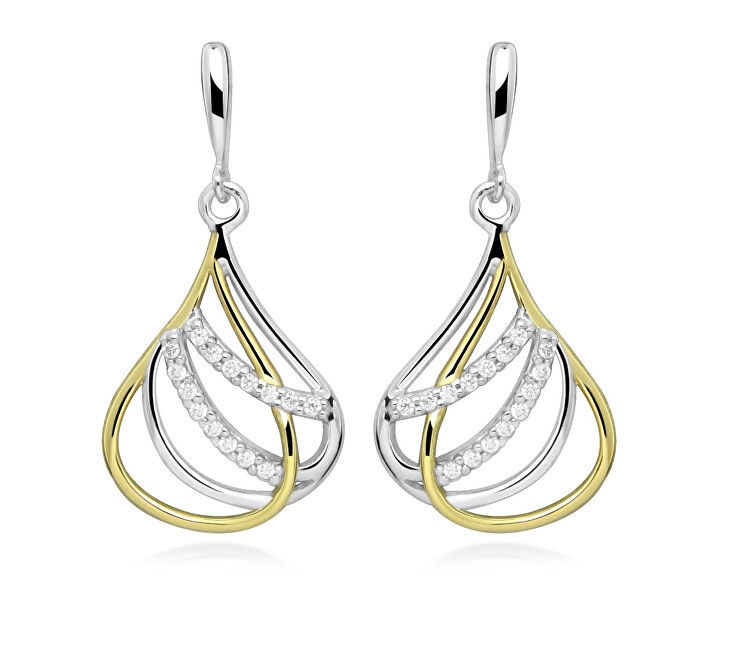 Silver Cat Eleganti orecchini pendenti in argento bicolore SC610 donna