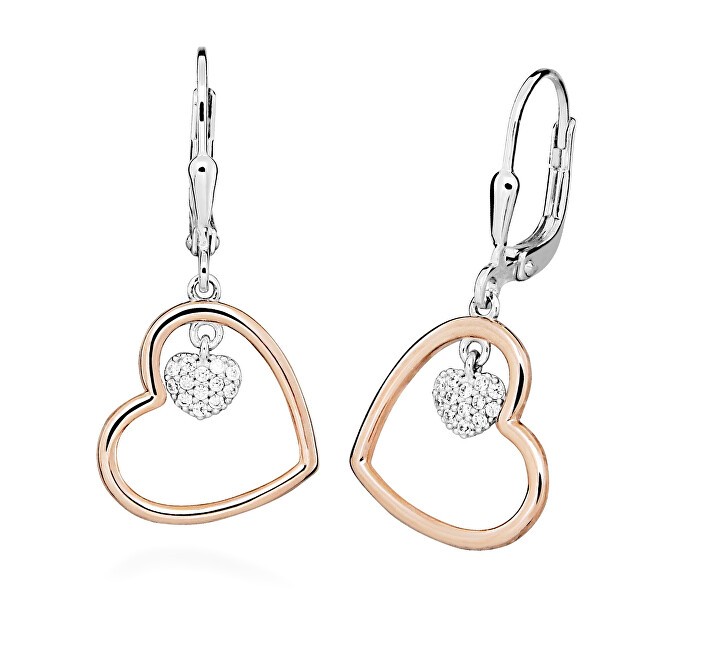 Silver Cat Orecchini pendenti bicolore argento Love & Infinity SC620 donna