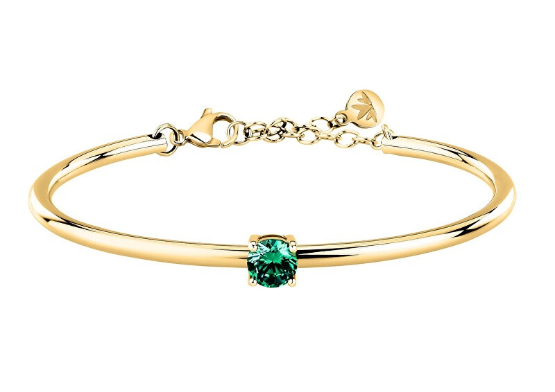 Morellato Bracciale placcato oro massiccio con cerchi in zirconi verdi SAKM98 donna