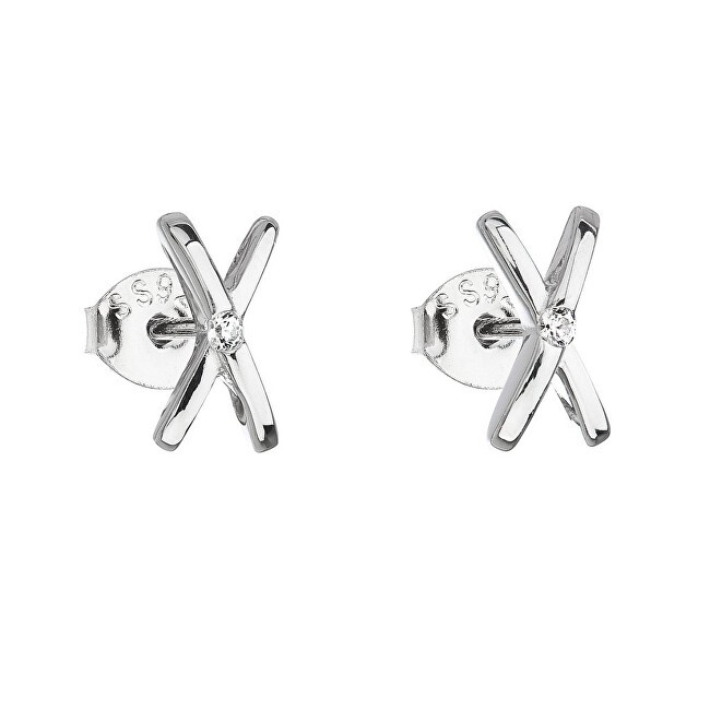 Evolution Group Orecchini a lobo in argento con croci e zirconi 11094.1 donna