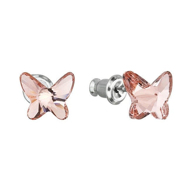 Evolution Group Orecchini con cristalli Swarovski rosa-arancio Butterfly 51048.3 rosa pesca donna