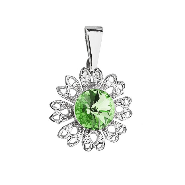 Evolution Group Ciondolo scintillante con fiore in cristallo Swarovski verde 54032.3 peridoto donna