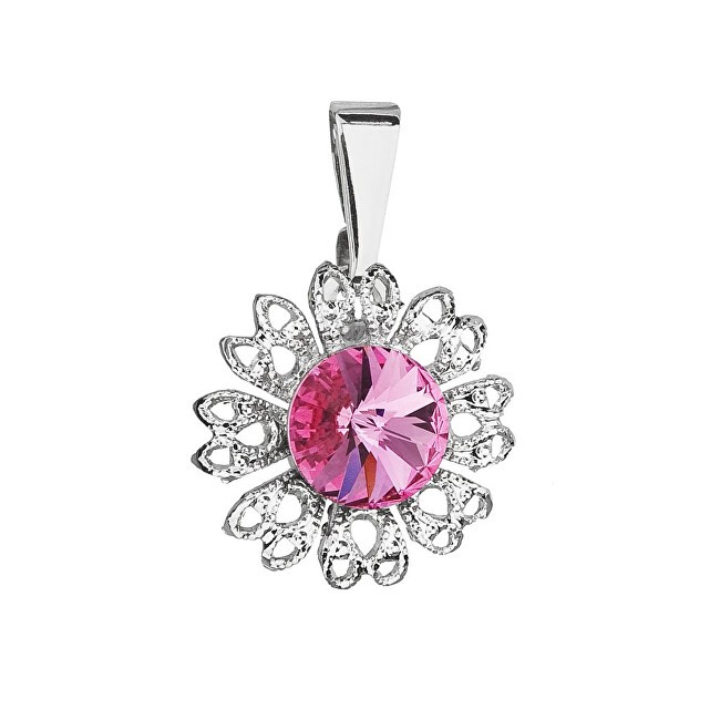 Evolution Group Ciondolo scintillante con fiore in cristallo Swarovski rosa 54032.3 rosa donna
