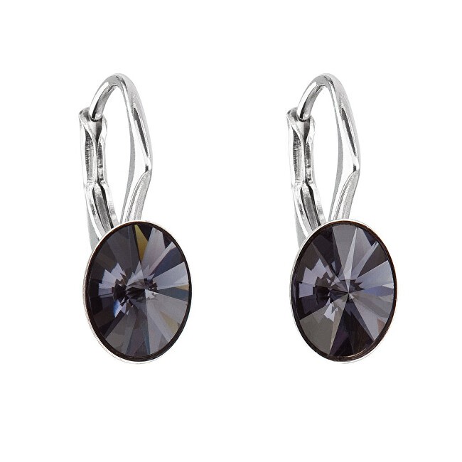 Evolution Group Orecchini ovali scintillanti con cristalli Swarovski 31276.3 grafite donna